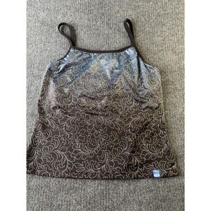 Sugoi Women's Cycling Tank Top Medium Brown Blue Floral Built-In Bra